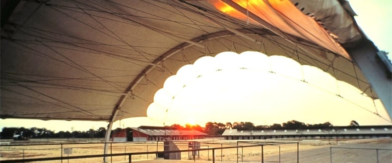 Tension Awning and Sunset